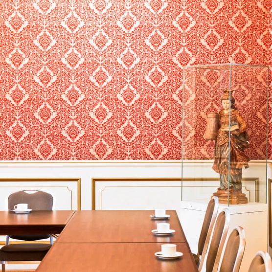 Bestuhlung für eine Konferenz im Kaminzimmer von Schloß Broich