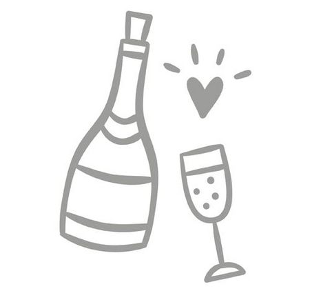 Illustration im gezeichneten Stil: Sekt